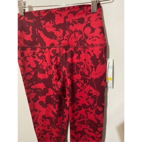 Zella Studio Lite Flex High Waist 7/8 Leggings Burgundy London Roisin Camo Small - Picture 2 of 6